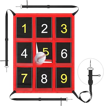Pitching Target with Strike Zone, 9-Section Numbers for Baseball & Softball