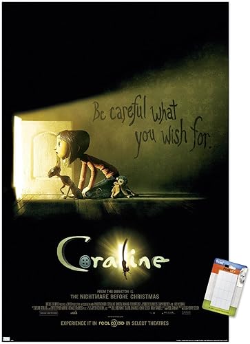 Trends International Coraline - Póster de pared con texto en inglés Be Careful