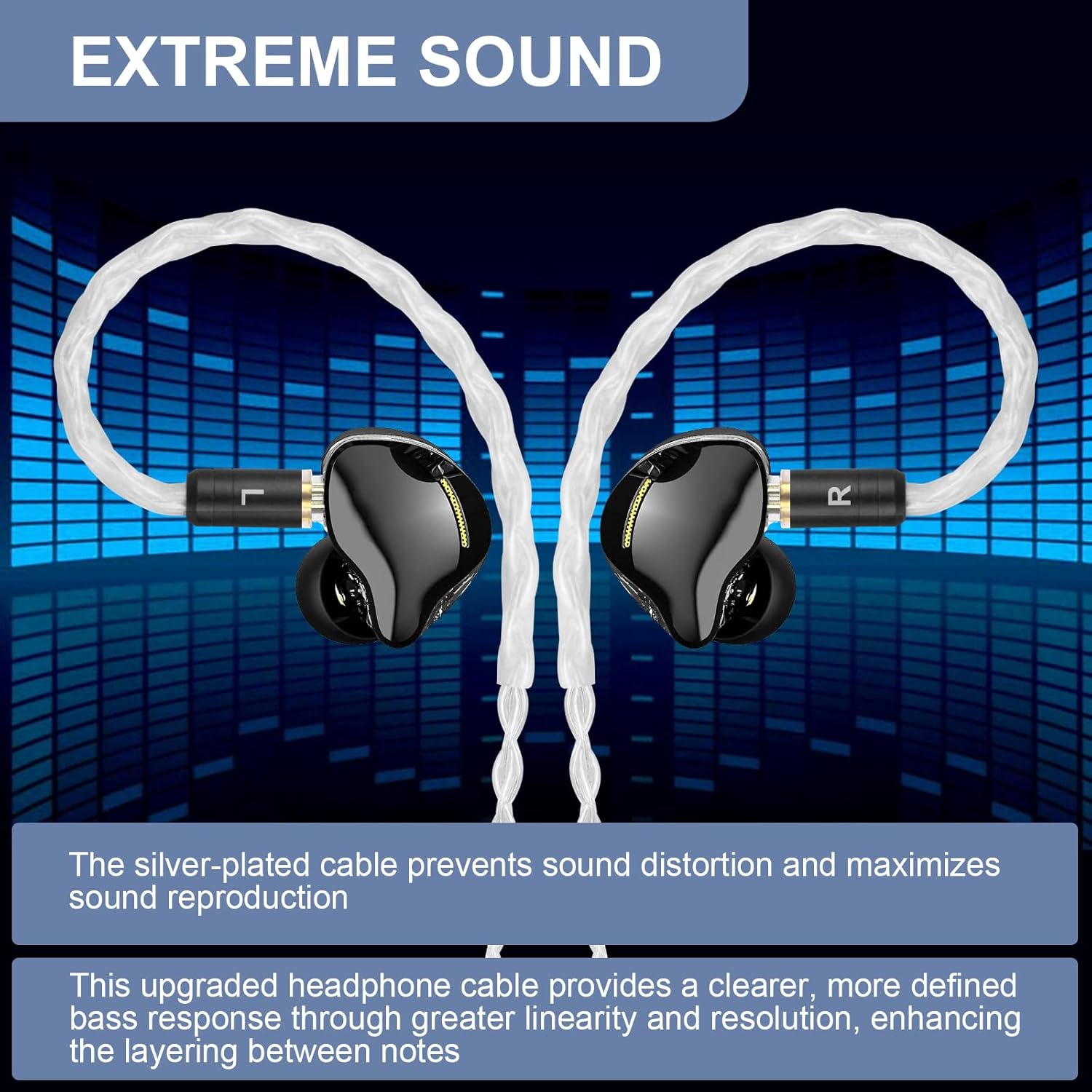 SE215 Cable Compatible with Shure SE215, SE215 Pro, SE315, SE425, SE425 Pro, SE535, SE846, AONIC 3, AONIC 4, AONIC 5, UE900 Earphones, MMCX Audio Cable with 2.5mm/3.5mm/4.4mm Plug, 4ft
