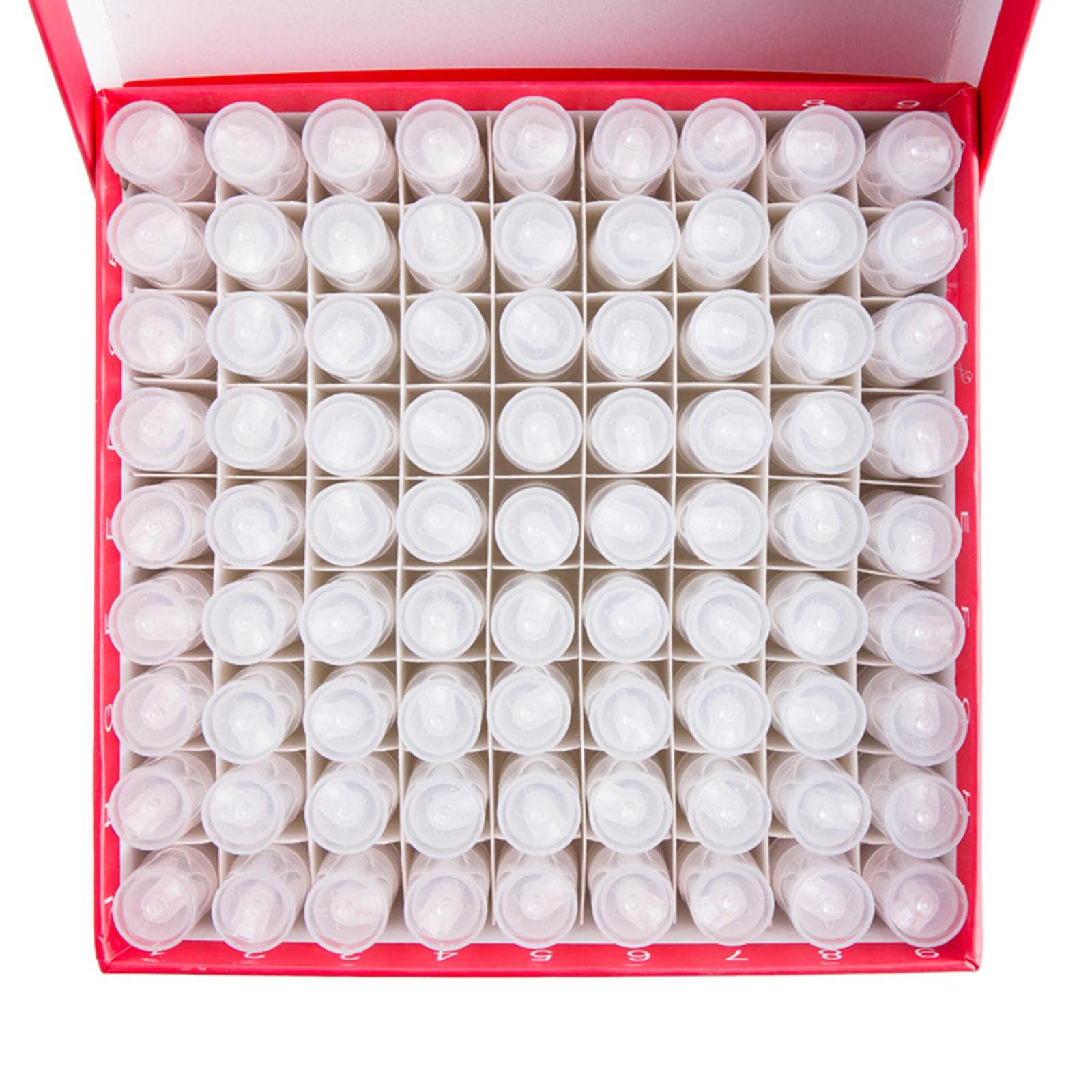 81 flaconi spray trasparenti portatili ricaricabili con organizer in polipropilene, design a ioni di perdite, materiali ecologici, mini oli essenziali da viaggio, custodia rossa