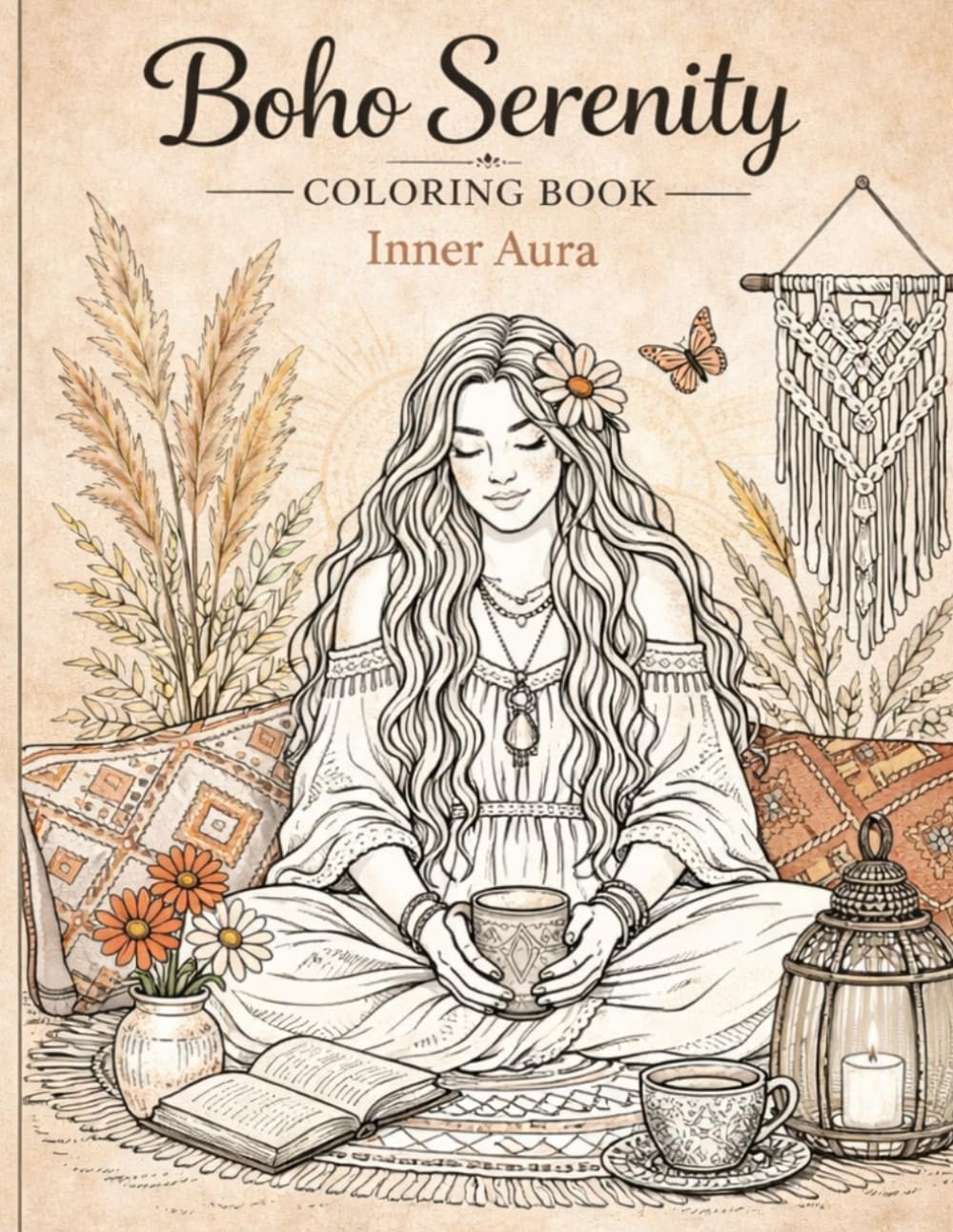 Boho Serenity: Relaxing Bohemian Designs, Nature Scenes & Mindful Coloring for Stress Relief (InnerAura – Soul & Magic Coloring Series)