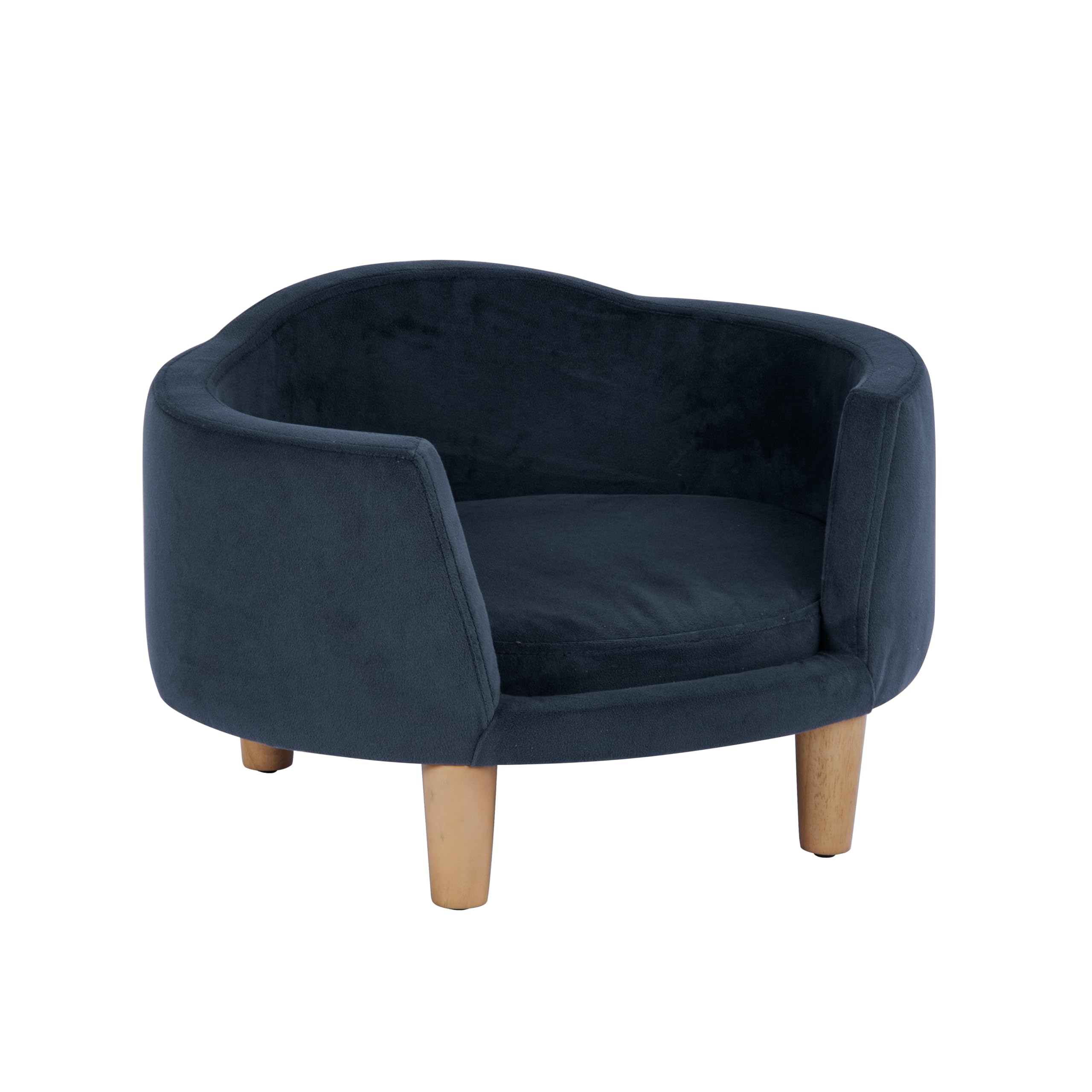 HomePop Curved Velvet Pet Bed