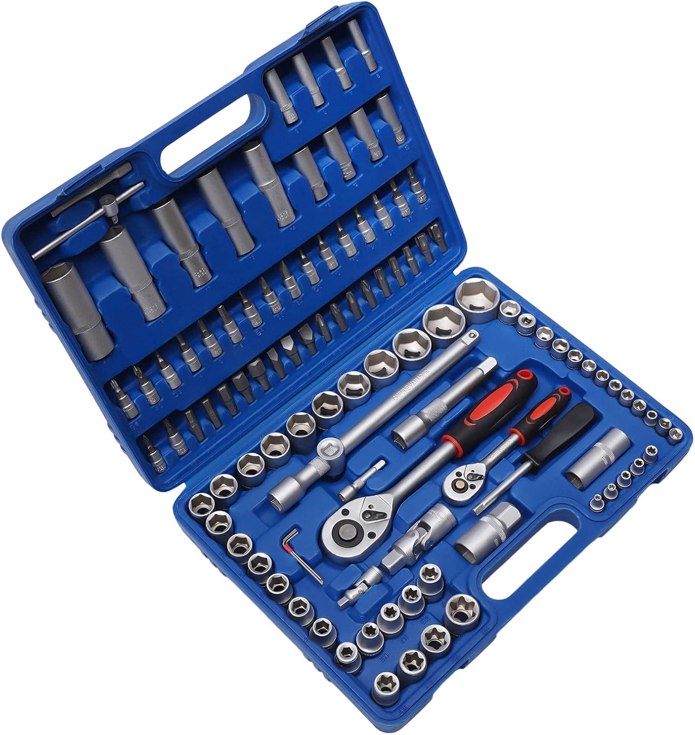 TouSuaRSi 108Pcs Socket Wrench and Metric 1/4 and 1/2 Drive