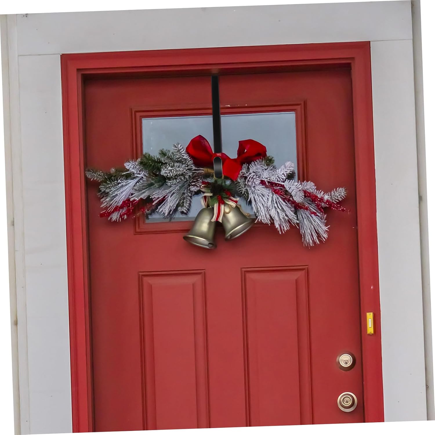 The Door Hook Double Wreath Hanger Metal Christmas Wreath Door Hook for Garland Hanging Holiday Decorations
