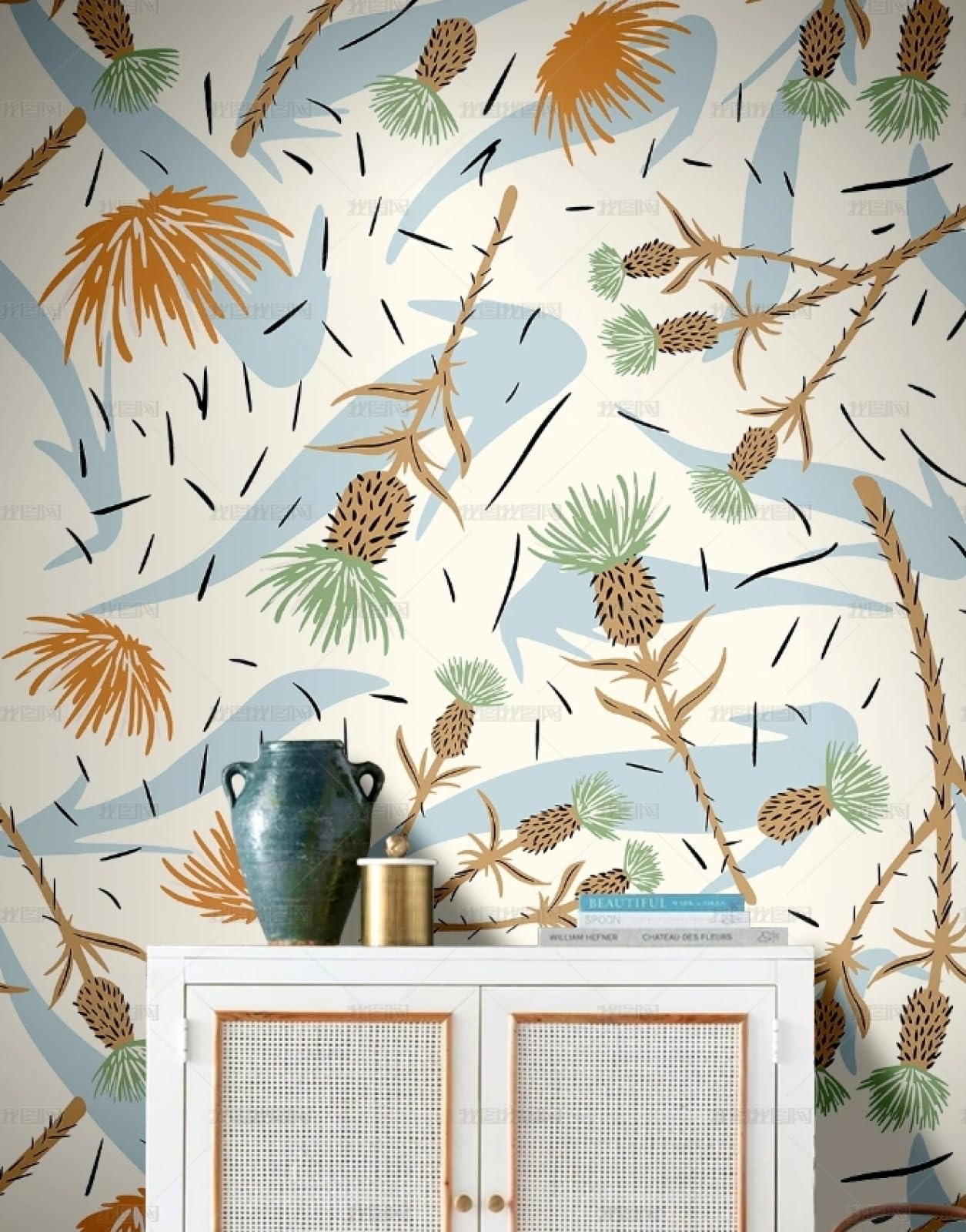 Papier peint autocollant fleurs jaunes 45x600cm pour meuble et mur