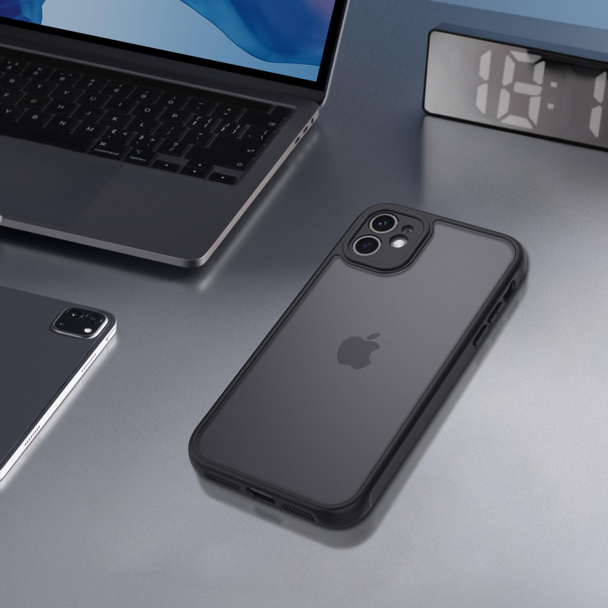 Mugust Mattierte Hülle Für IPhone 12 – Durchscheinend, Schlank, TPU-Rahmen, Präzise Aussparungen, Kabellos Ladefähig