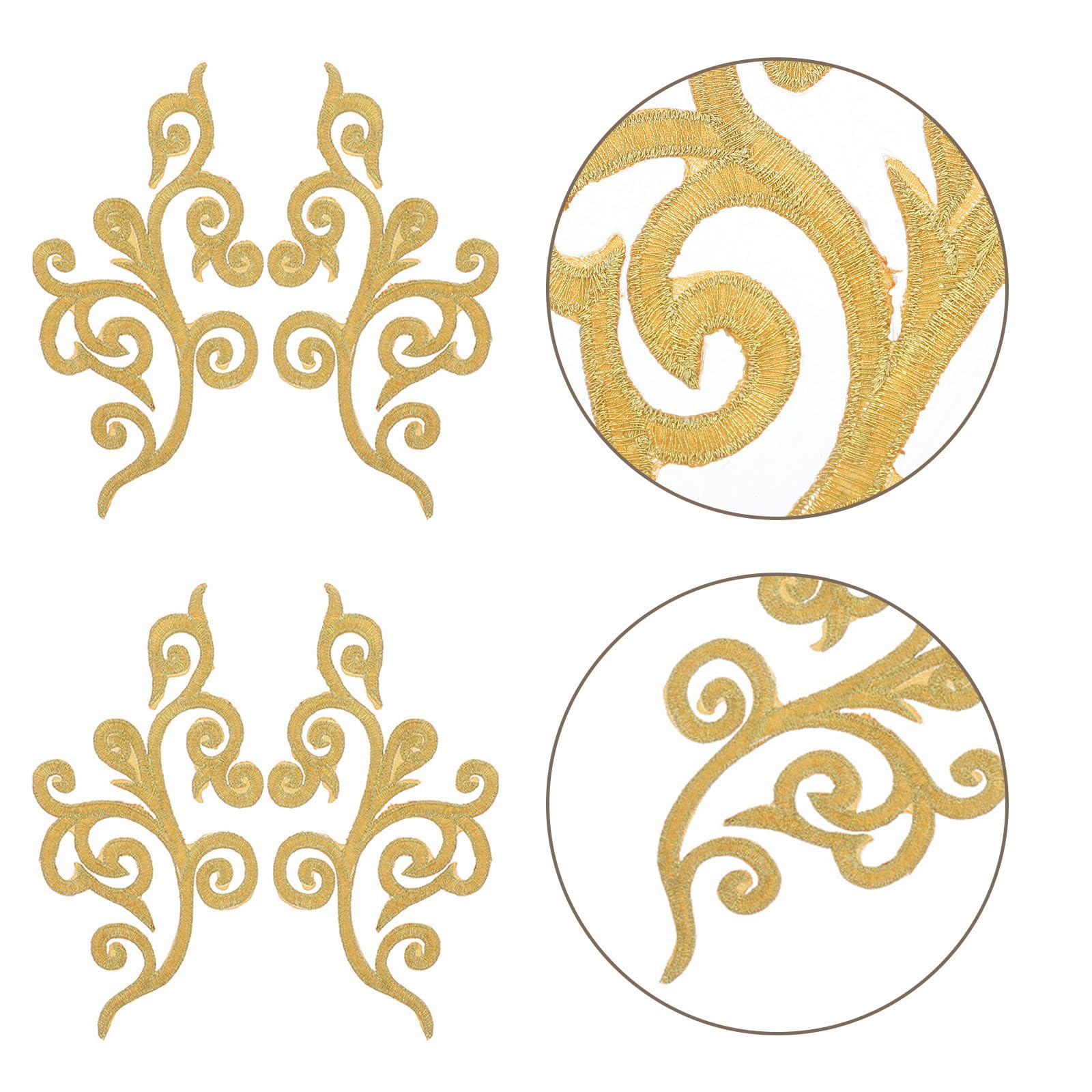 SEWACC 50 Pares Parche Bordado Dorado para Decoración de Ropa Poliéster y Algodón, Versátil y Seguro para Prendas de Vestir y Trajes de Actuación