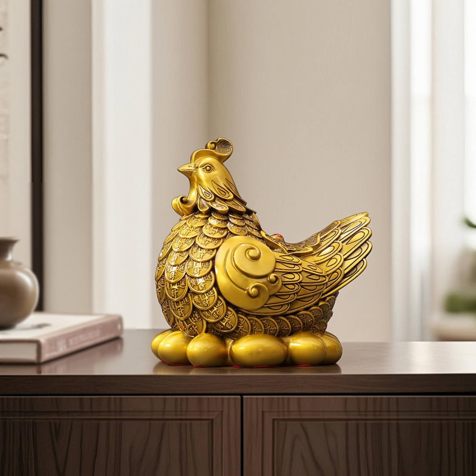 Latón Dorado Figura Metálico Figurita para Coleccionis, Escritorio, Pequeño 14cm Largo X 10cm Ancho X 15cm Alto