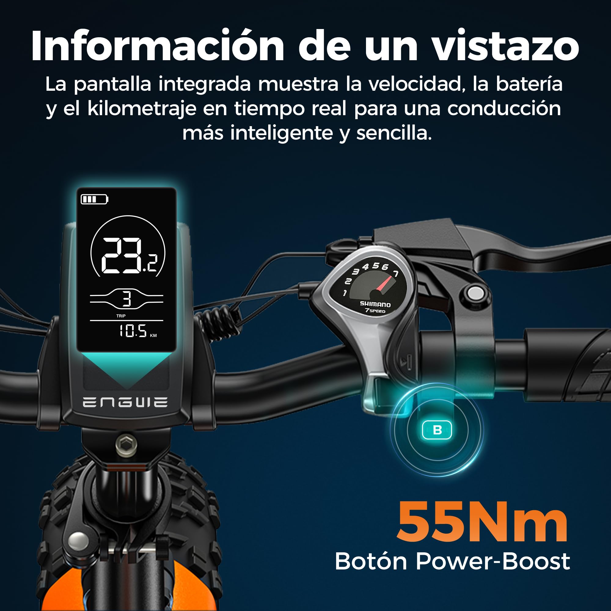 ENGWE Bicicleta Eléctrica Plegable, 48V 13Ah Batería Extraíble, Autonomía de 50-120 km E-Bike，20''×4.0'' Fat Tire 7-Velocidad E-Bike para Cualquier Terreno