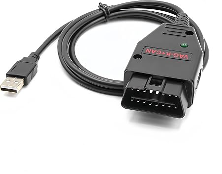 V14 Diagnostic Cable for VW Audi Skoda SEAT and Nissan, K+CAN OBD2 Code Reader Cable Compatible for VAG K+CAN Commander 1.4, Driver/APP Must Be Installed