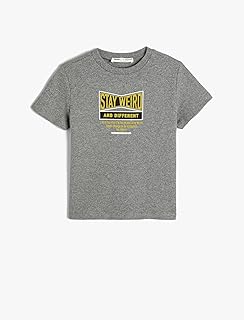 تيشرت عصري مطبوع عليه شعار للبنات من كوتون (عبوة من قطعة واحدة)