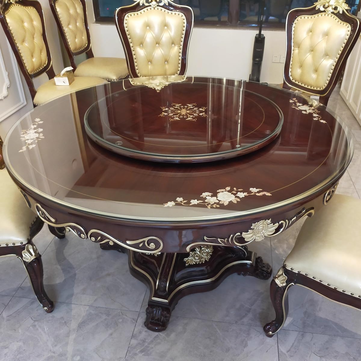 Round Glass Table Top, 1/4" Thick Transparent Glass Dining Table Top, Glass Table Top Replacement for Patio Table, Coffee Table, End Table and Restaurant Table(50 CM(20 INCH))