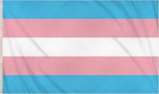 Summerlee Large 5x3ft Transgender Pride Flag – Premium Double Stitched Durable Polyester Collectable Souvenir National Supporter Fan Colour Indoor Outdoor Banner Decoration with Brass Eyelets