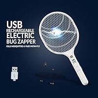 Vista 2 de WBM - Exterminador de insectos inteligente, raqueta eléctrica recargable, grande, 2