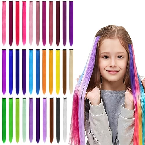 BEAHOT - 32 extensiones de cabello con clip de colores 20 pulgadas de largo arcoĂris lacio con clip sintĂ©tico para Halloween cosplay fiesta de moda BEAHOT - 32 extensiones de cabello con clip de colores 20 pulgadas de largo arcoĂris lacio con clip sintĂ©tico para Halloween cosplay fiesta de moda