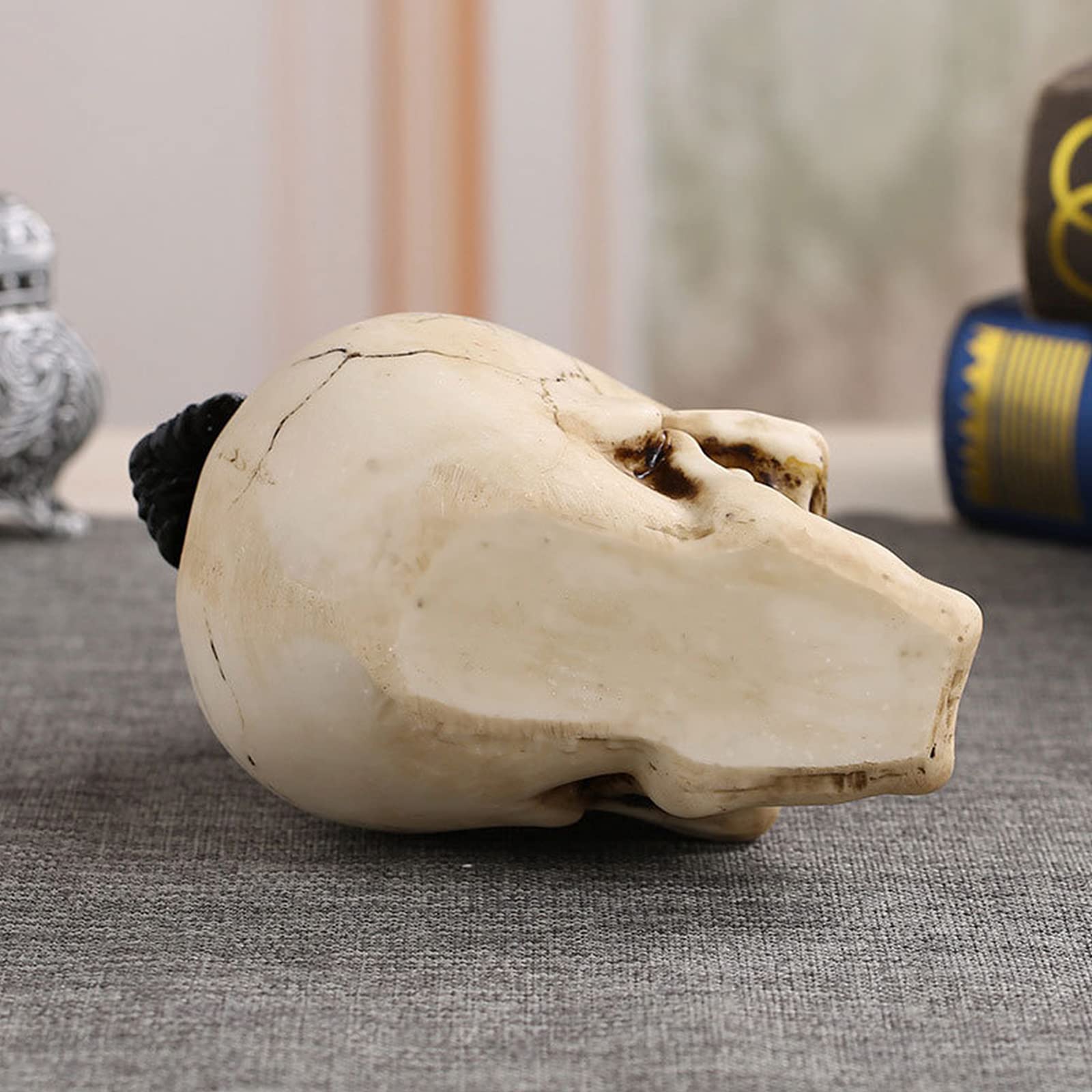 Cráneo Personaje Gótico Diseño Humano Cráneo Y Cuervo Significa Muerte Mejor Simulación Srequizise Resina Decoración para Halloween,10 * 15 * 21cm