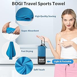 BOGI Microfiber Travel Sports Towel-Quick Dry Towel, Soft Lightweight Microfiber Camping Towel Absorbent Compact Travel Towel for Camping Gym Beach Bath Yoga Swimming Backpacking (M:40\'\'x20\'\'-Blue)
