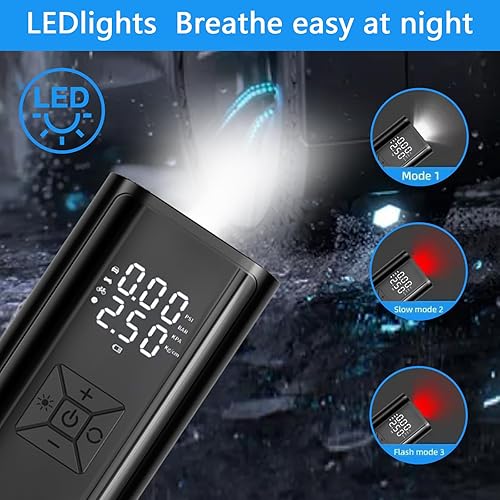 Miniatura 6 de Compresor de aire portátil para inflador de neumáticos, bomba de aire pequeña CC de 12 V para neumáticos de automóvil, bomba eléctrica de neumáticos