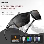HENGOSEN Polarized Sports Sunglasses for Men Women, Mens Sunglasses Running Cycling Driving UV Protection