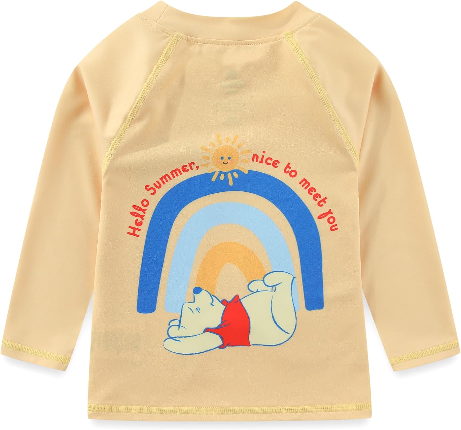 Disney Winnie the Pooh Baby Boys UPF 50+ Rash Guard Swim Trunks and Sun Hat with Ears 3 Piece Bathing Suit Set for Infants