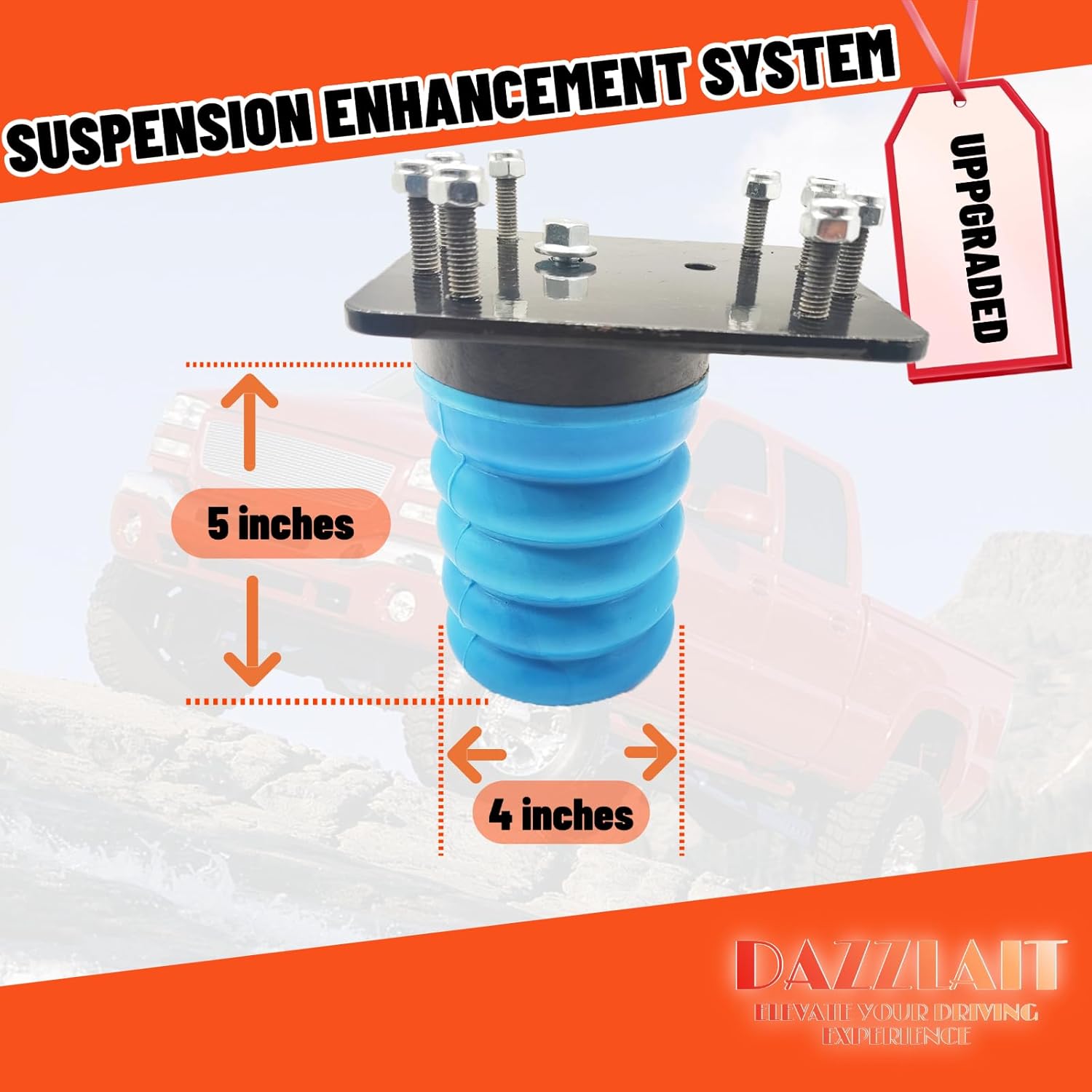 SSR-307-40 Rear Suspension Enhancement Blue | Bump Stop Fit for Dodge RAM 1500 2/4WD (2009-2023) | Rear Suspension Helper Springs | Rear Leaf Spring Suspension Kit
