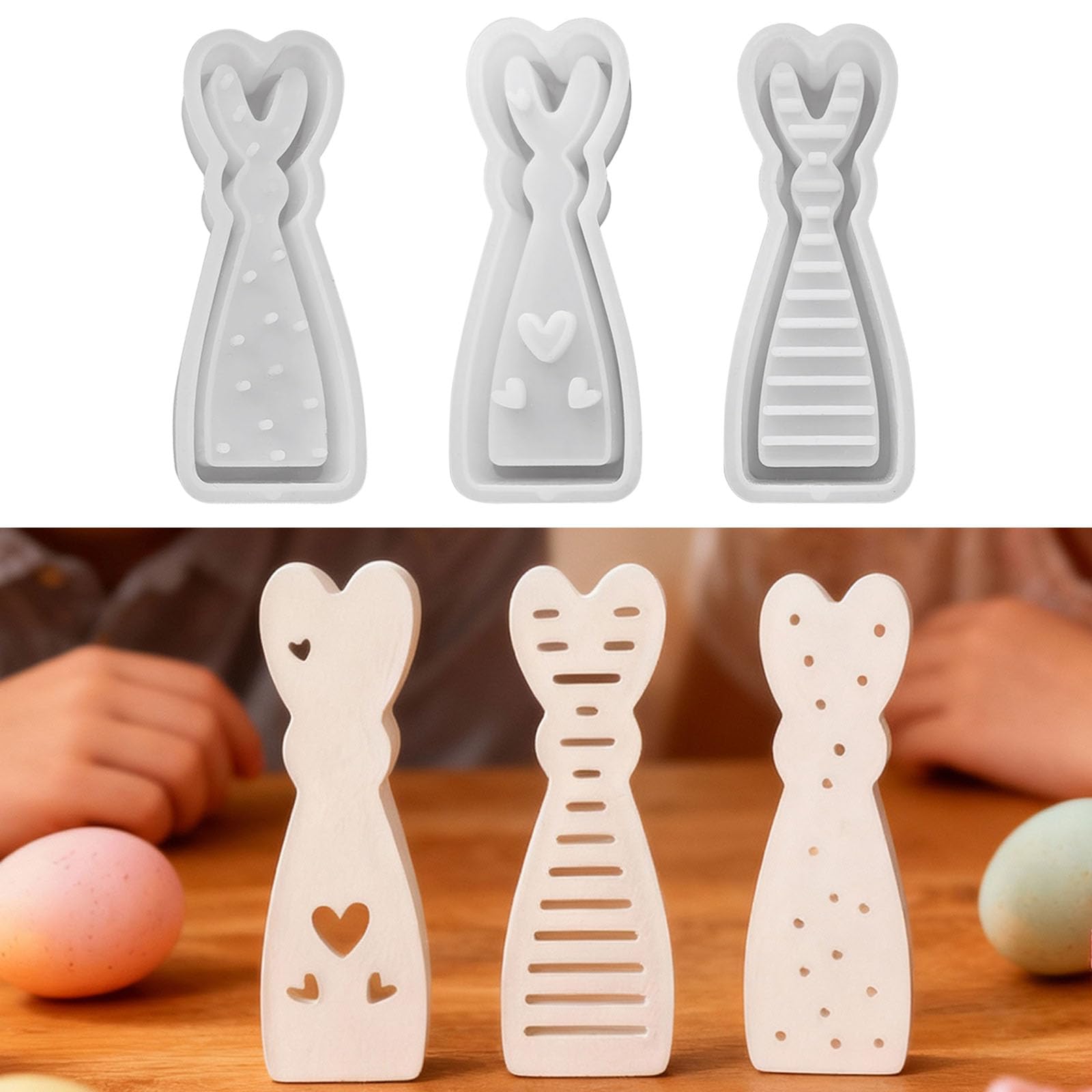 Silikonformen Gießformen Ostern, 4 Stück Silikonform Ostern Anhänger Silikonform Hase Gips Zum Gießen Ostern Silikon form Frühling Giessformen Silikon Ostern für Geldgeschenke (E)