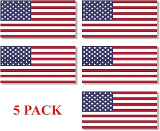 5 Pack USA American Flag Vinyl Decal Army Navy Tactical Military Country Weather-Resistant Bumper Stickers for Laptop, PC, Phone, Tablet (2"x4")