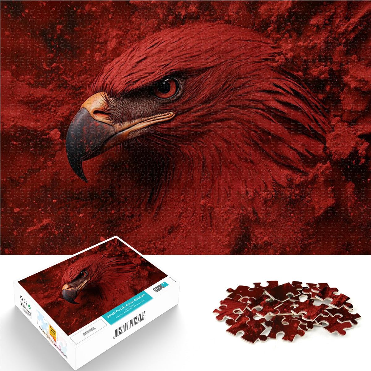 jigsaw 1000 pieces for adults Red Eagle Close-up Lernspielzeug für die ganze Familie Wunschliste mit dem Weihnachtsmann75x50cm — image 1