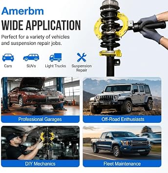 Coil Spring Compressor Tool Heavy Duty Strut Spring Compressor Set, 9921lbs MacPherson Strut Compressor Tool Automotive with 3 Pairs Interchanging Yokes, Universal Car Spring Compressor