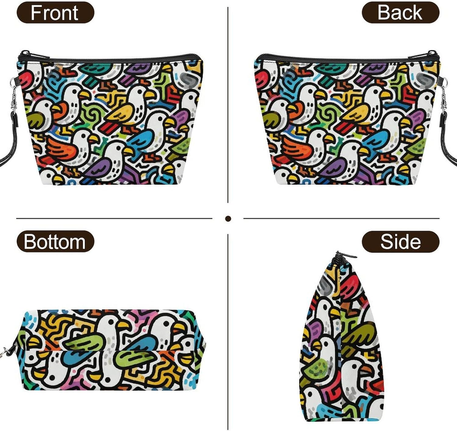 Little Eagles Graffiti Travel Makeup Bag Large Capacity Toiletry Bag image 3