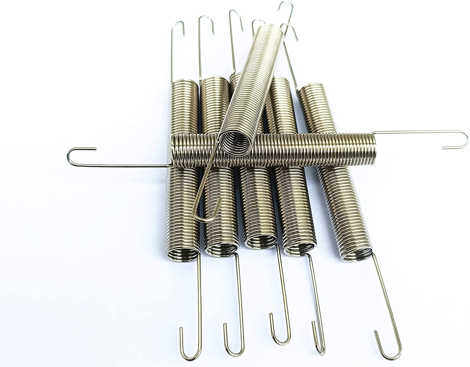 TANGMENGXI 60mm x 10mm x 1.0mm Metal Dual Hook Tension Spring Gray 10pcs