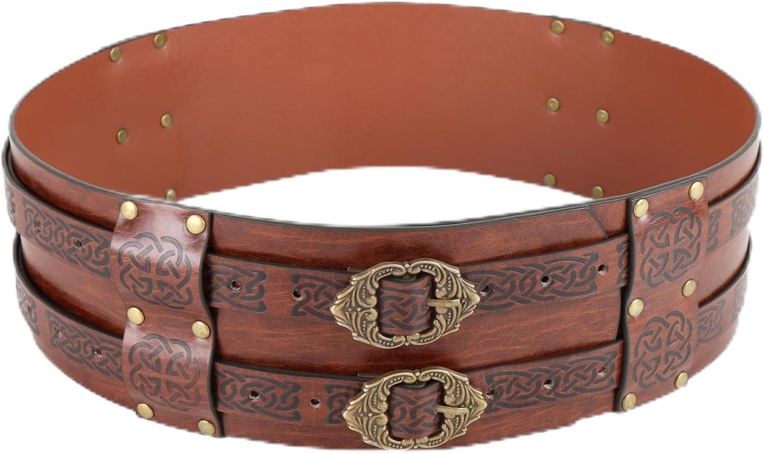 Medieval Faux Leather Armor Belt, Viking Wide Knight Corset Belt, LARP Halloween Cosplay Accessories for Women Men