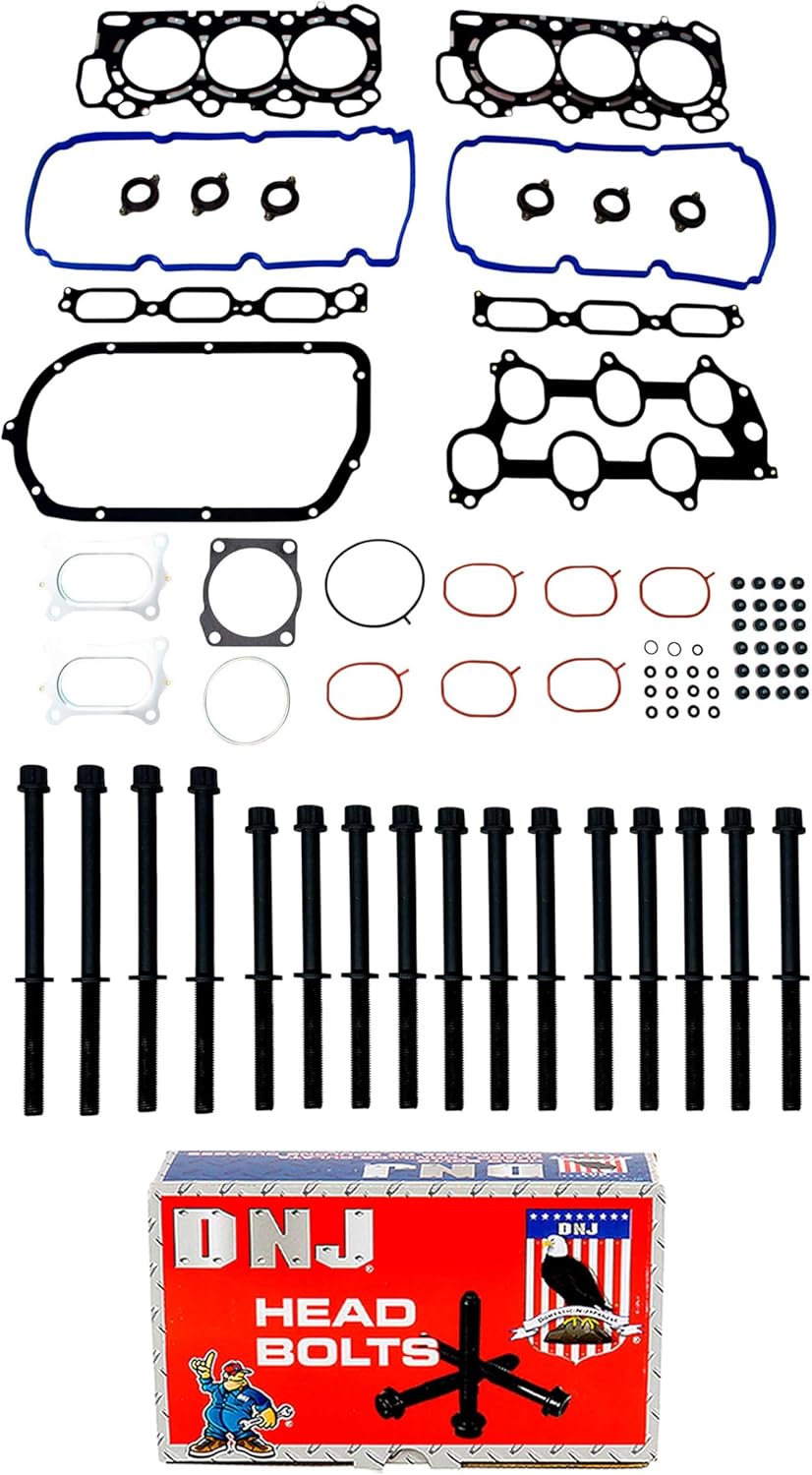 DNJ HGB4253 Cylinder Head Gasket set with Head Bolt Kit for 2014-2022 Acura, Honda MDX, Odyssey, Passport 3.5L V6 24V SOHC 3471cc