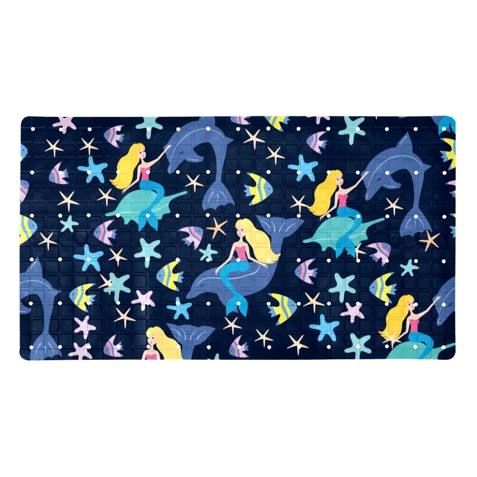 Alfombrillas antideslizantes para bañera de ducha con ventosas de 15.7 x 27.9 pulgadas para niños