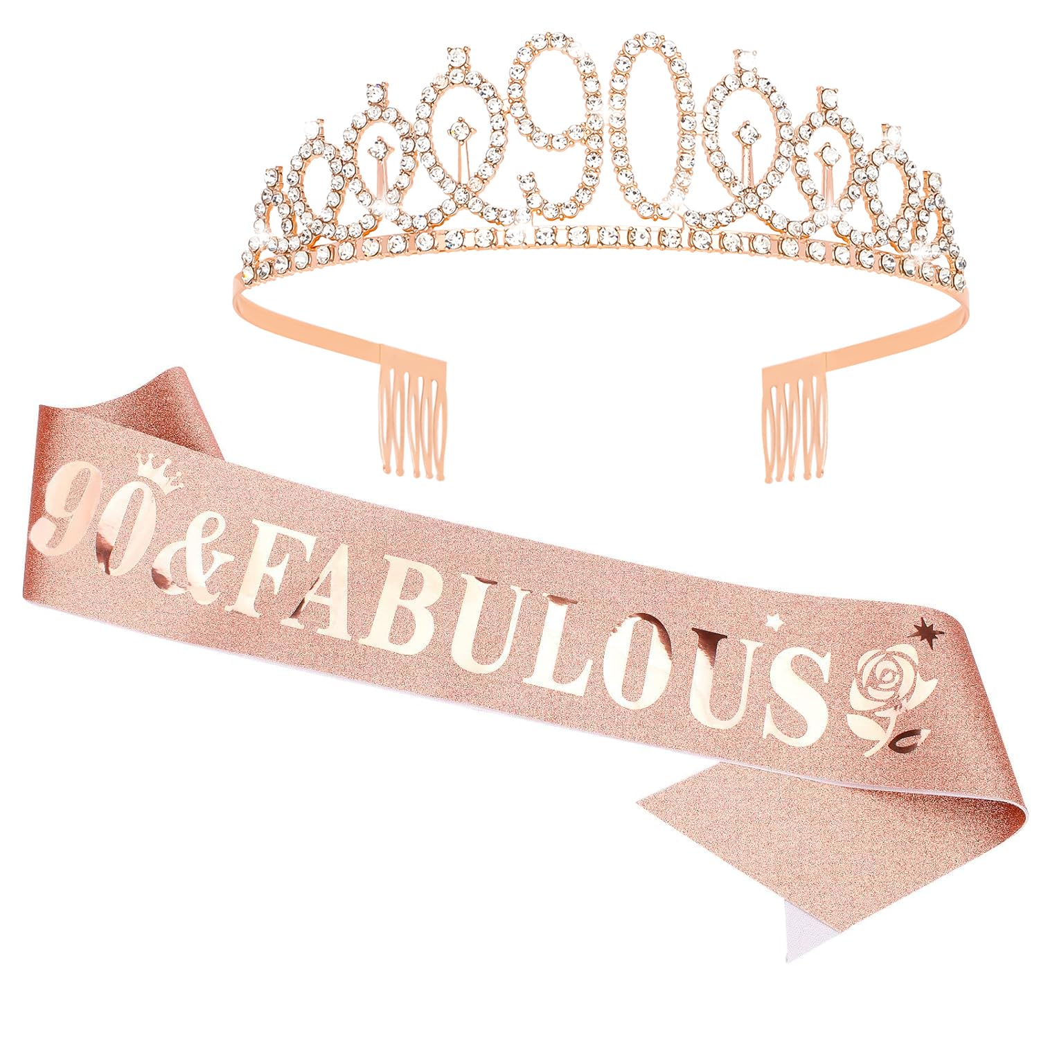 60th Birthday Sash & Tiara - Gold Crown '60 & Fabulous' -29