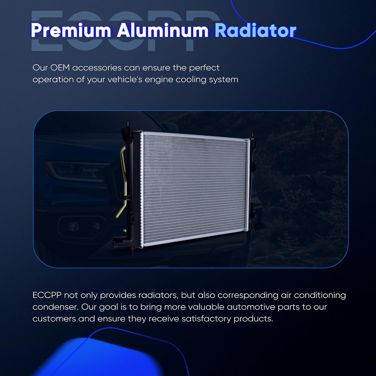 ECCPP 13253 Engine Coolant Radiator Compatible with 2012-2017 for Hyundai Accent 1.6L,2012-2017 for Kia Rio 1.6L,Replace# 13253,RK1682,253101R150 Automotive Aluminum Core Radiator Assembly