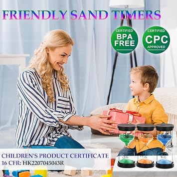 Sand Timer 1 Minute Hourglass Timer: Colorful Sand Watch 1 Minute, Small Blue Sand Clock one Minute, Plastic Hour Glass Sandglass Timer for Kids, Games, Classroom, Kitchen, Decoration