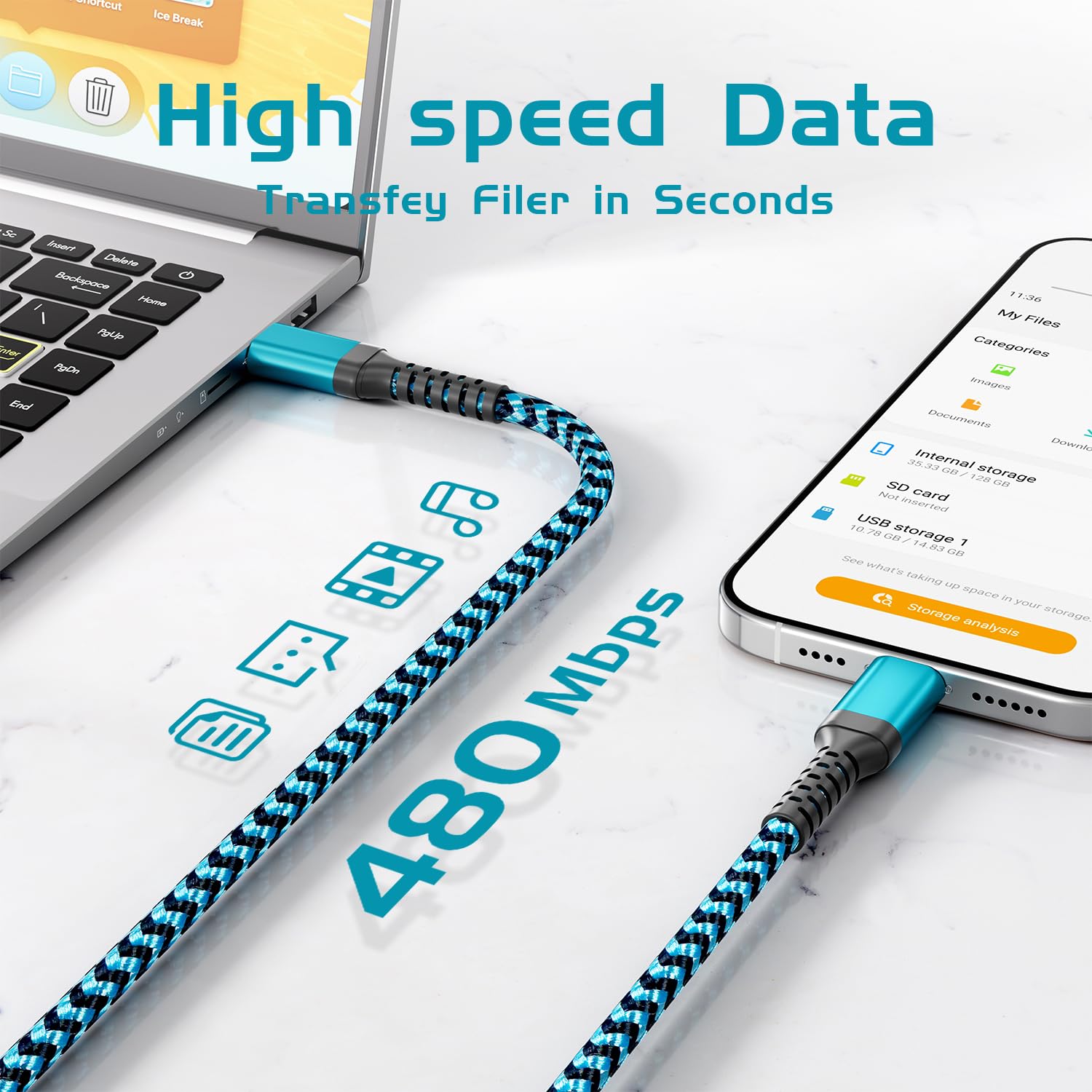 QQLIKE Cable USB C a USB C de 60 W, paquete de 3 [3 pies + 6 pies + 10 pies] tipo C a C de carga rápida para iPhone 16 15 Plus Pro Max para Galaxy S25 S24 S23 S22 para MacBook Pro y iPad Pro/Air