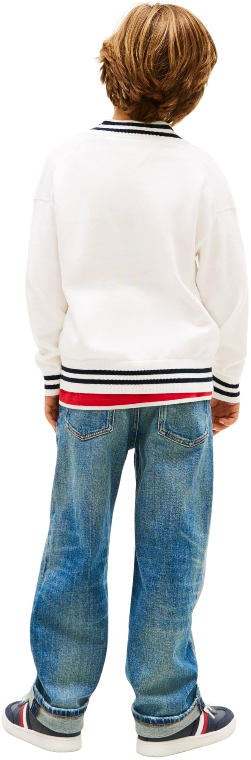 Tommy Hilfiger Varsity Rib V-Neck Cardigan Kb0kb10427 Maglioni Bambini e Ragazzi (Pacco da 1)