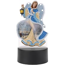 JISHSHAY Christmas Diamond Painting Night Light Virgin Mary Diamond Art Nightlight Madonna Gem Art LED Lamp Mary Gem Painting Desk Lamp Mosaic Kits for Adults LED Lights with Special Shape Drills