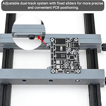 Steel Mesh Solder Paste Printing Table, Manual PCB Stencil Printer Station with Scraper Width 80mm with Adjustable Thickness for Electronics Hobbyists, Precise Alignment (250*250mm-9.8*9.8in)