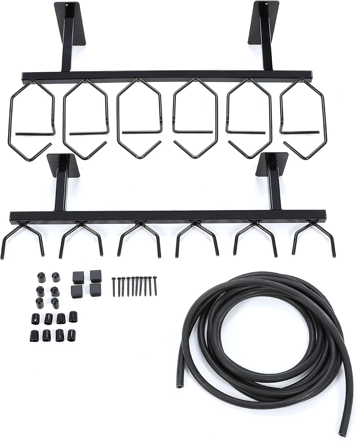 KUAFU 6-Slot Indoor Gun Rack for Wall, Rifle Shotgun Vertical Gun Rack Wall Mount, for Home Heavy Duty Steel Stand for Home Garage Office or Retail Shop