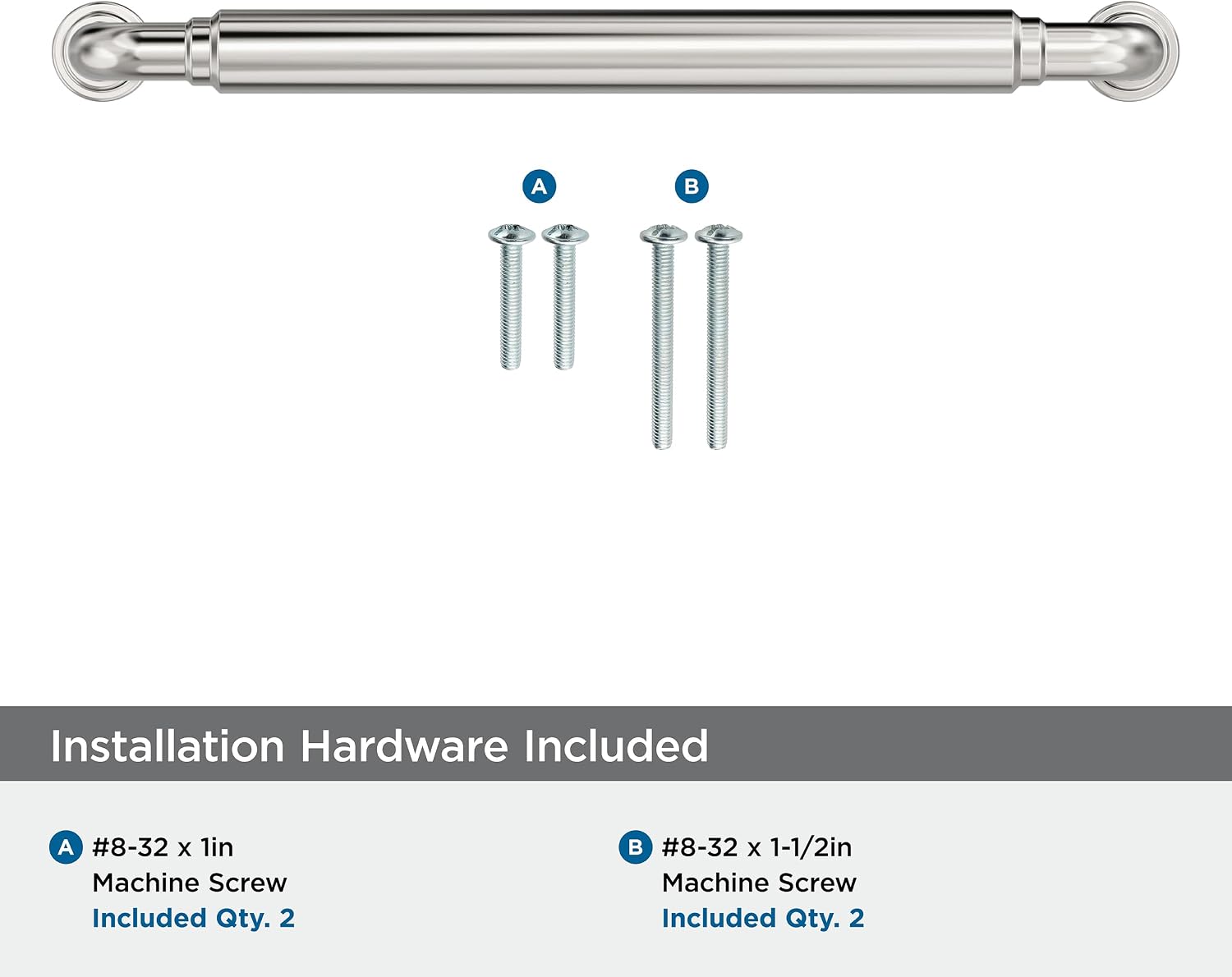 Amerock Coble 6-5/16 inch (160mm) Center-to-Center Polished Nickel Cabinet Pull, BP37664PN