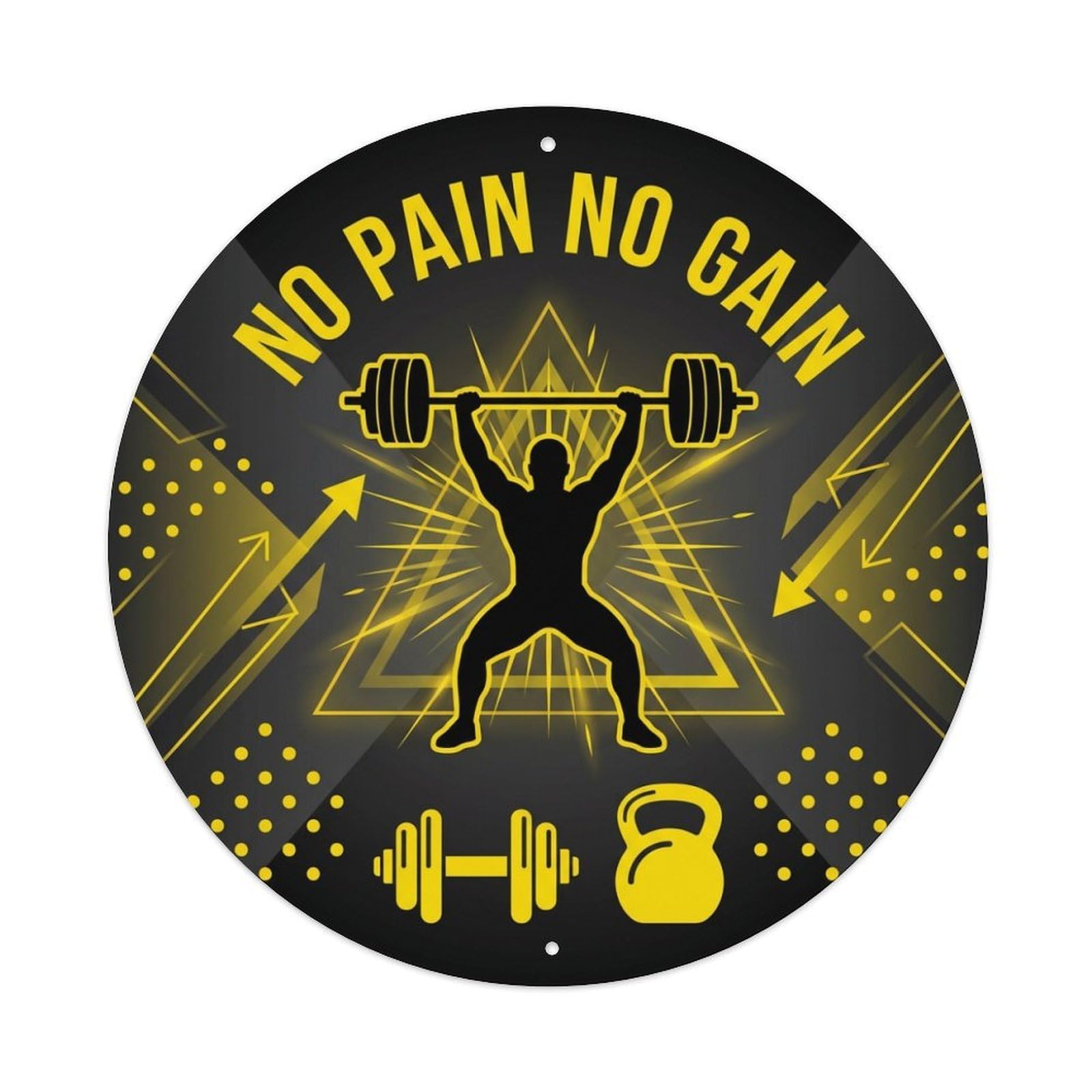 Fyrn Style Metal Tin Sign Gym Fitness Workout Motivation Exercise Barbell