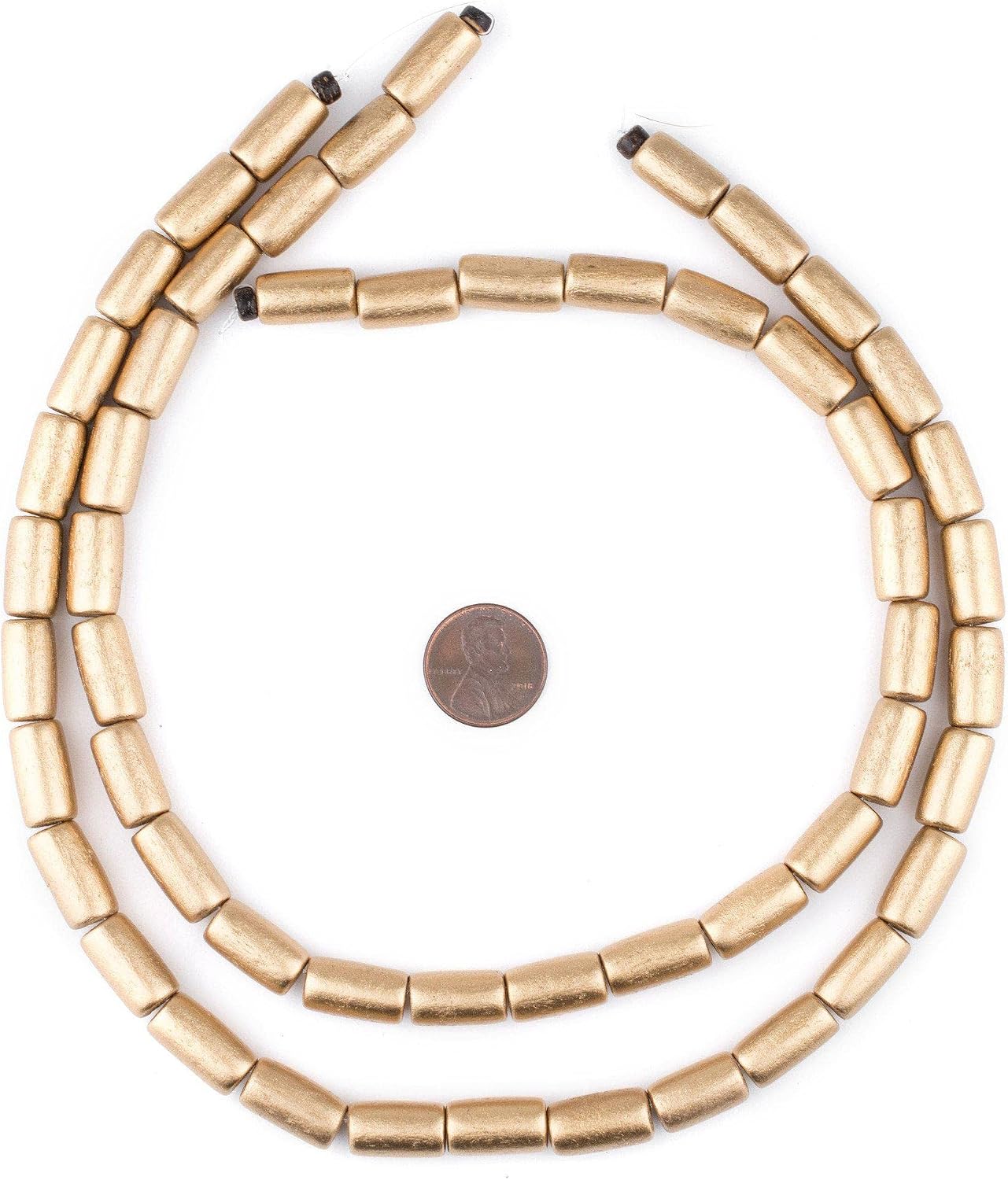 The Bead Chest Gold Tube Natural Wood Beads (15x8mm): Organic Eco-Friendly Wooden Bead Strand for DIY Jewelry, Crafts, Necklace and Bracelet Making