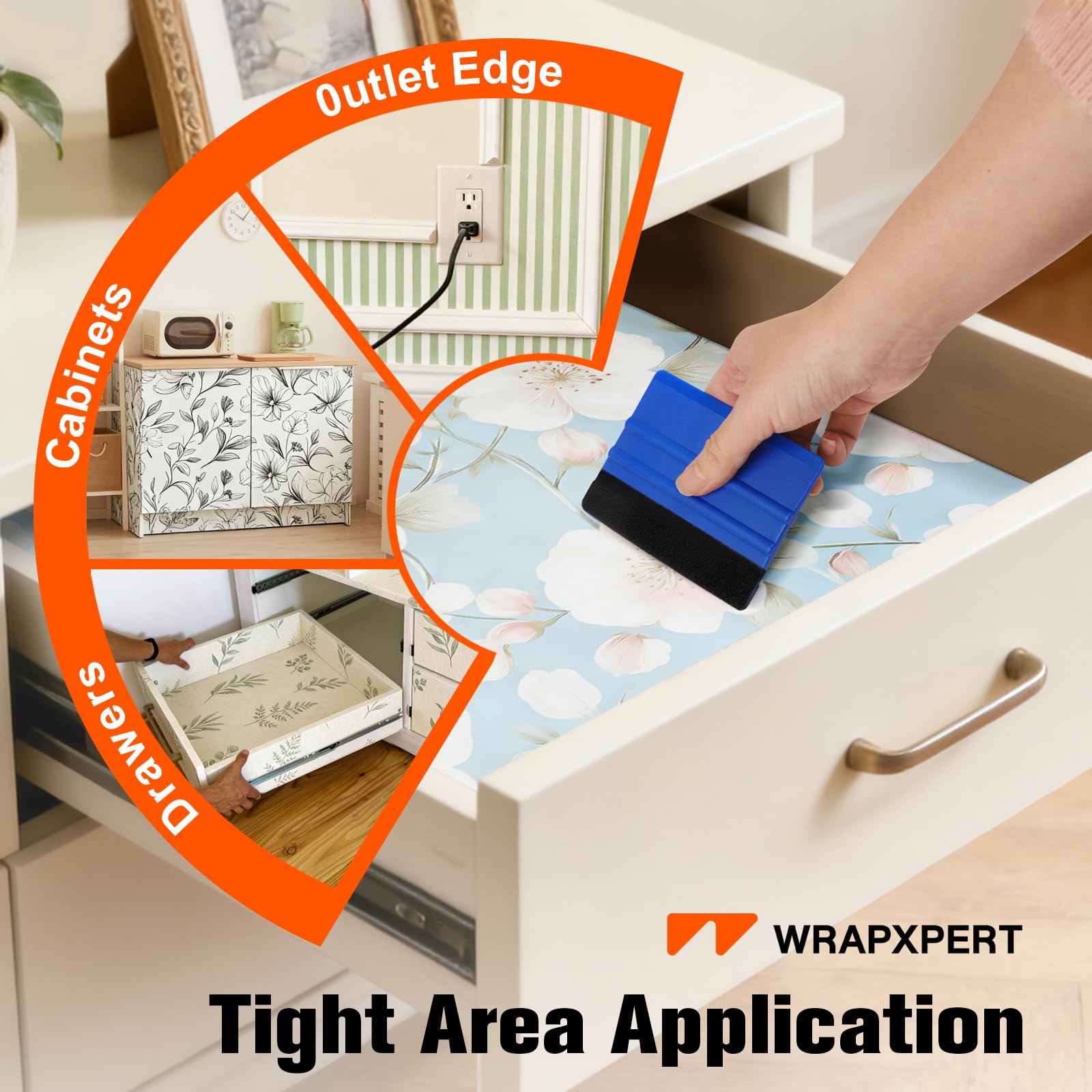 WRAPXPERT Herramientas de papel pintado, kits de herramientas de alisado de papel pintado, kit de instalación de papel tapiz de despegar y pegar para aplicación suave de papel de contacto, azulejos de