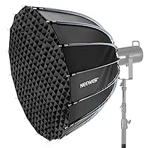 NEEWER 120cm Softbox Parabolico, Attacco Bowens,Rilascio Rapido con Diffusori, Griglia, Borsa per Luci Video Continue CB60 CB200B MS60 MS150B Q4 Compatibile con Godox Compatibile con Aputure 600d,NS120P