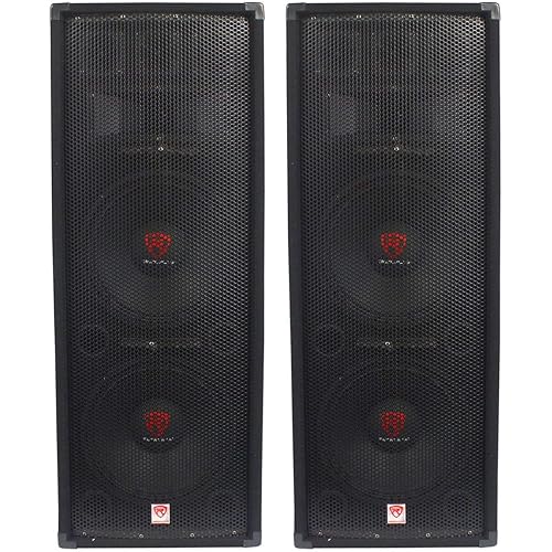 Rockville RSG12.2 Dual 12" Passive DJ/Pro Audio PA Speaker, 2000W Peak/1000W RMS, 3-Way 8-Ohm, MDF Enclosure, Steel Grille, for DJs, Bands & Live Events, 2-Piece