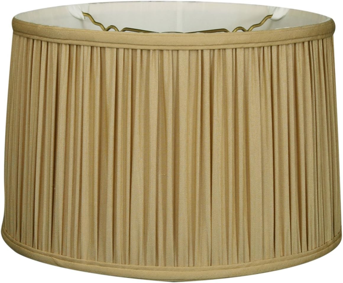 Royal Designs Shallow Drum Gather Pleat Basic Lamp Shade, Antique Gold, 9"x 10"x 7, BS-750-10AGL