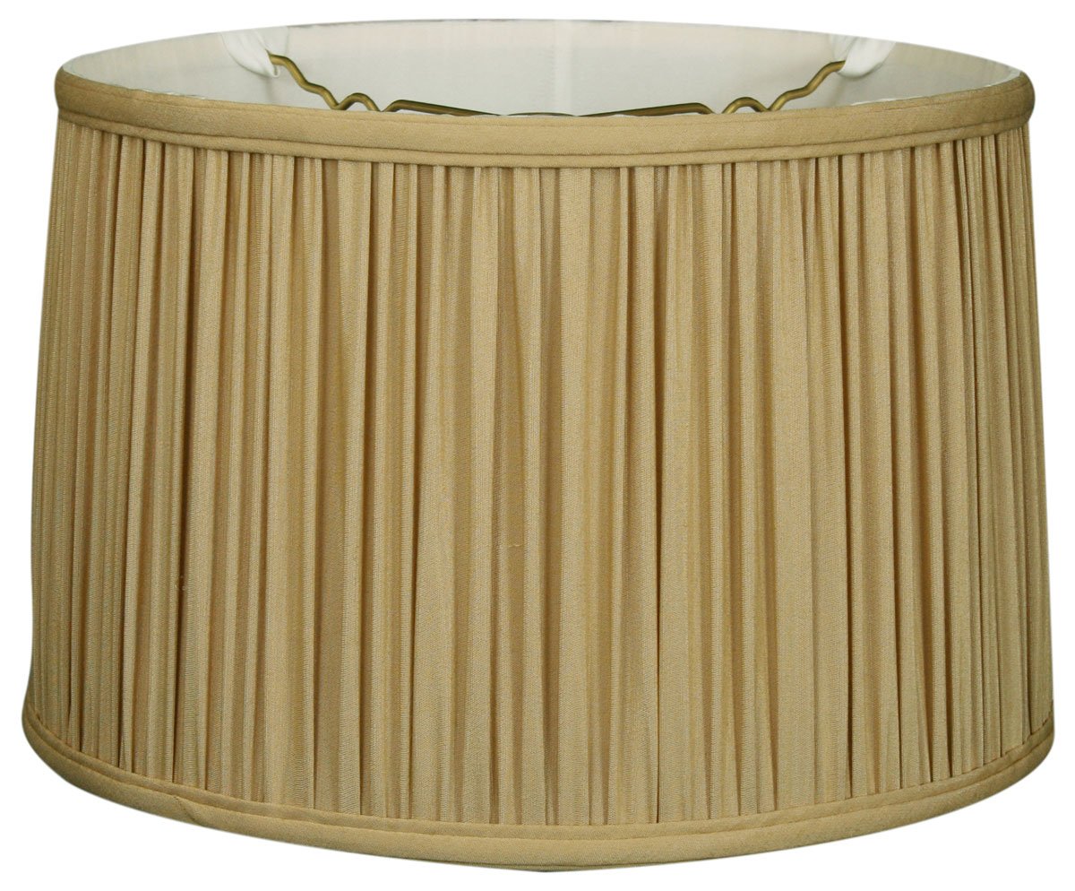 Royal Designs BS-750-10AGL Shallow Drum Gather Pleat Basic Lamp Shade, 9 x 10 x 7, Antique Gold